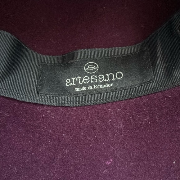 Artesano Plum Wool Hat Panama Fedora Ecuador - Picture 5 of 9